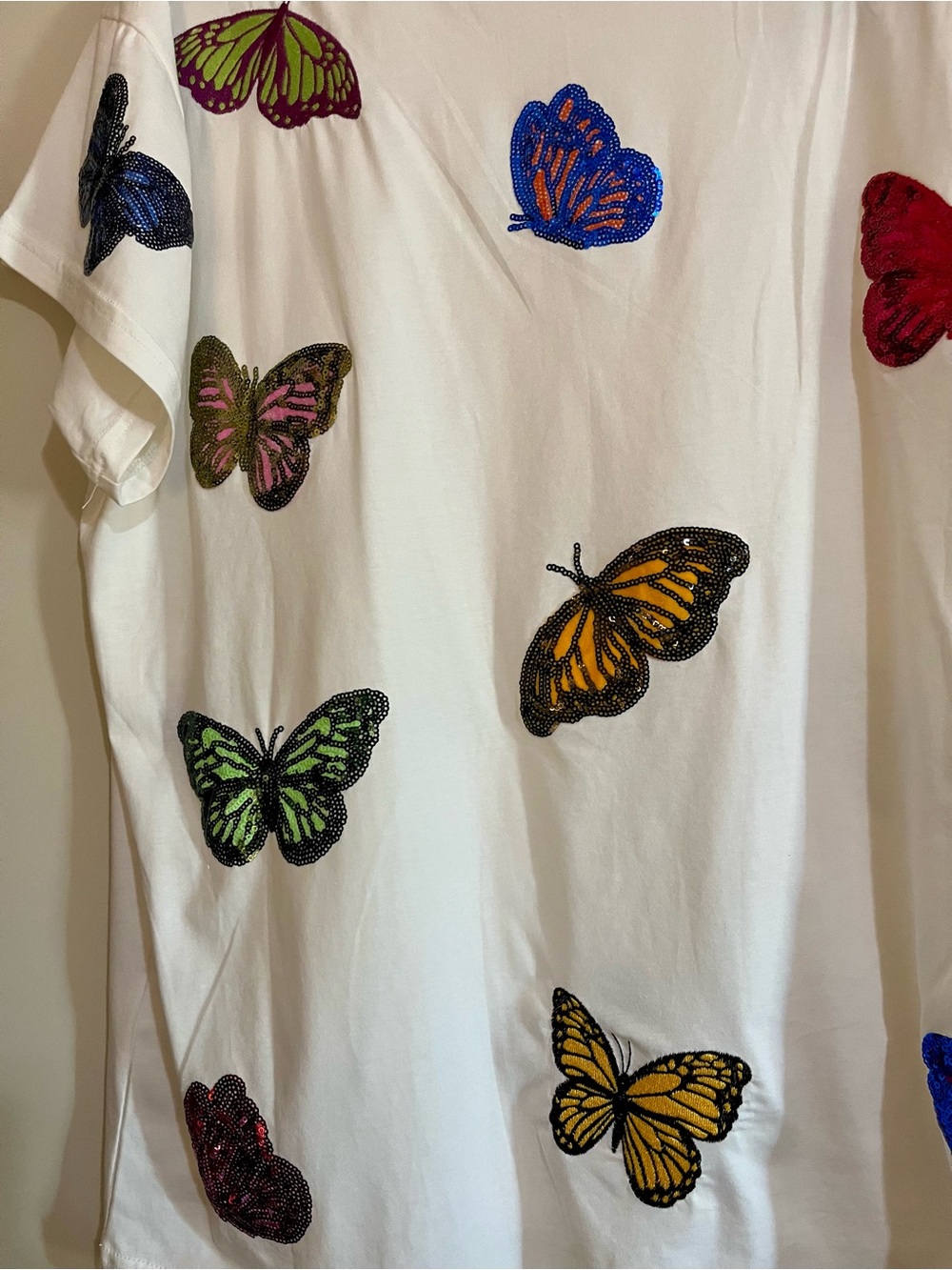 Queen of Sparkles NWT Butterfly Tee. Size Large short sleeve colorful - Picture 5 of 13